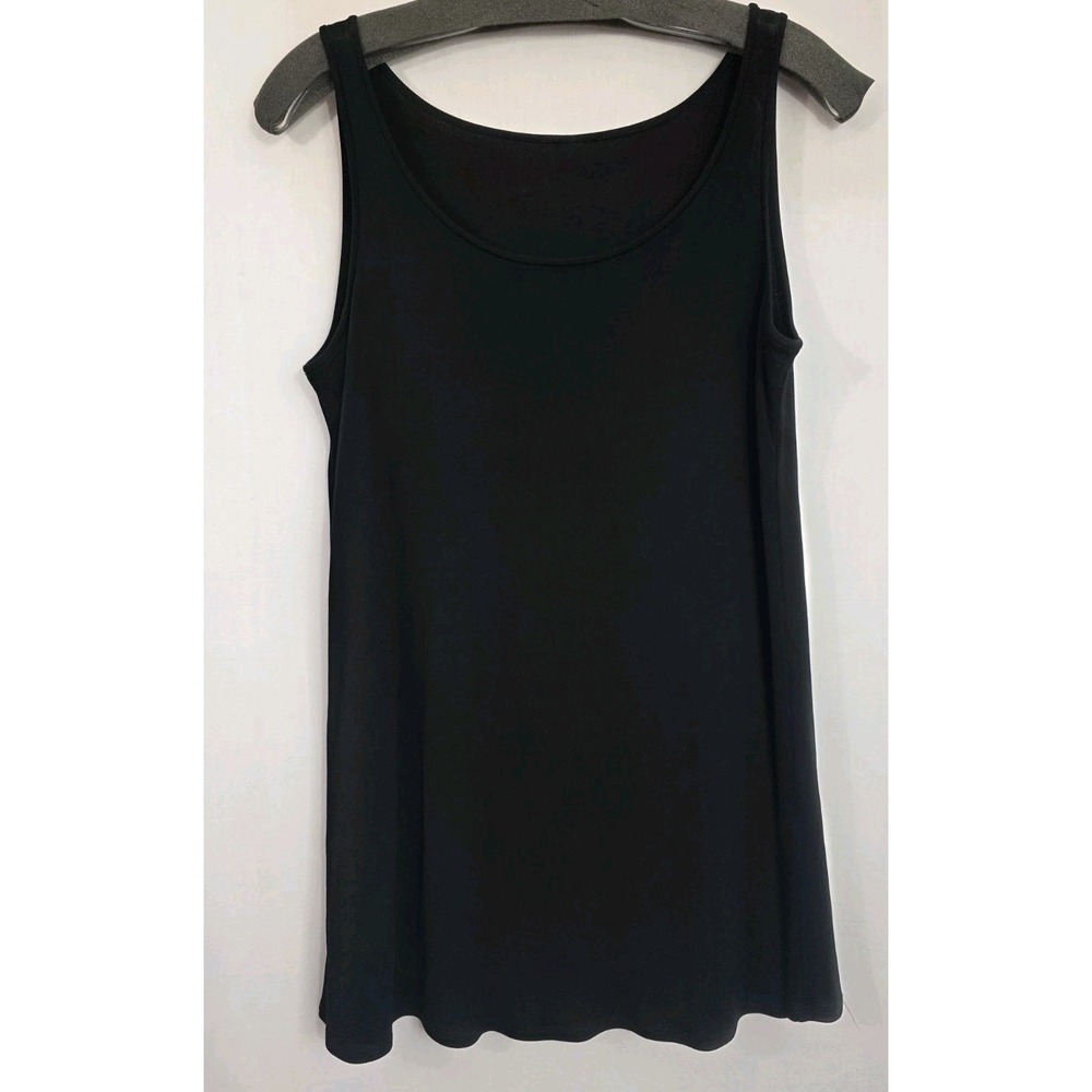 Eileen Fisher Minimalist Capsule Silk Scoop Tank Black Med Tag Missing